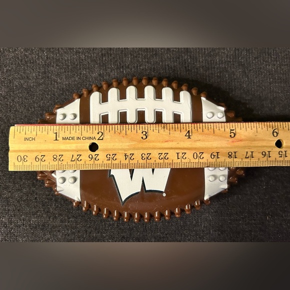 Pets First Wisconsin Badgers Hard Nylon Football Dog Chew Toy - Picture 4 of 5